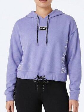 PINK Victoria's Secret Athleisure Cropped Hoodie Periwinkle Purple Small